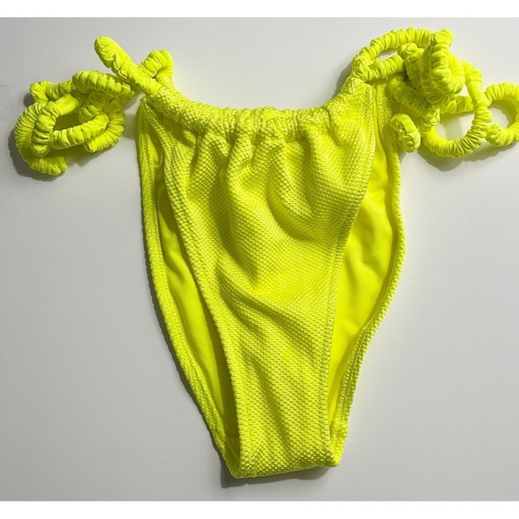 Aerie • NWT Neon Lemon Vibrant Yellow Bikini Bottoms Scrunch Tie - Picture 2 of 6